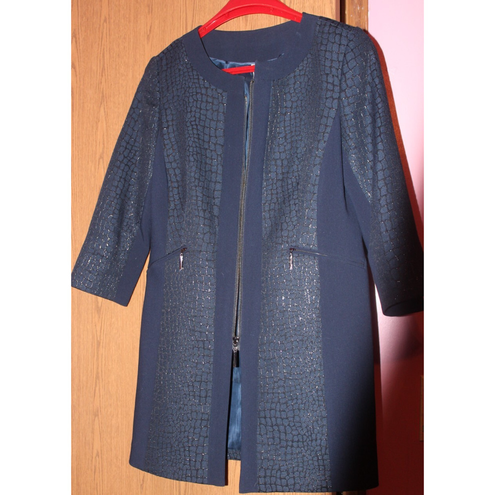 MARY KAY SKIRT AND JACKET-SIZE 2P-TEXTURED-NAVY BLUE